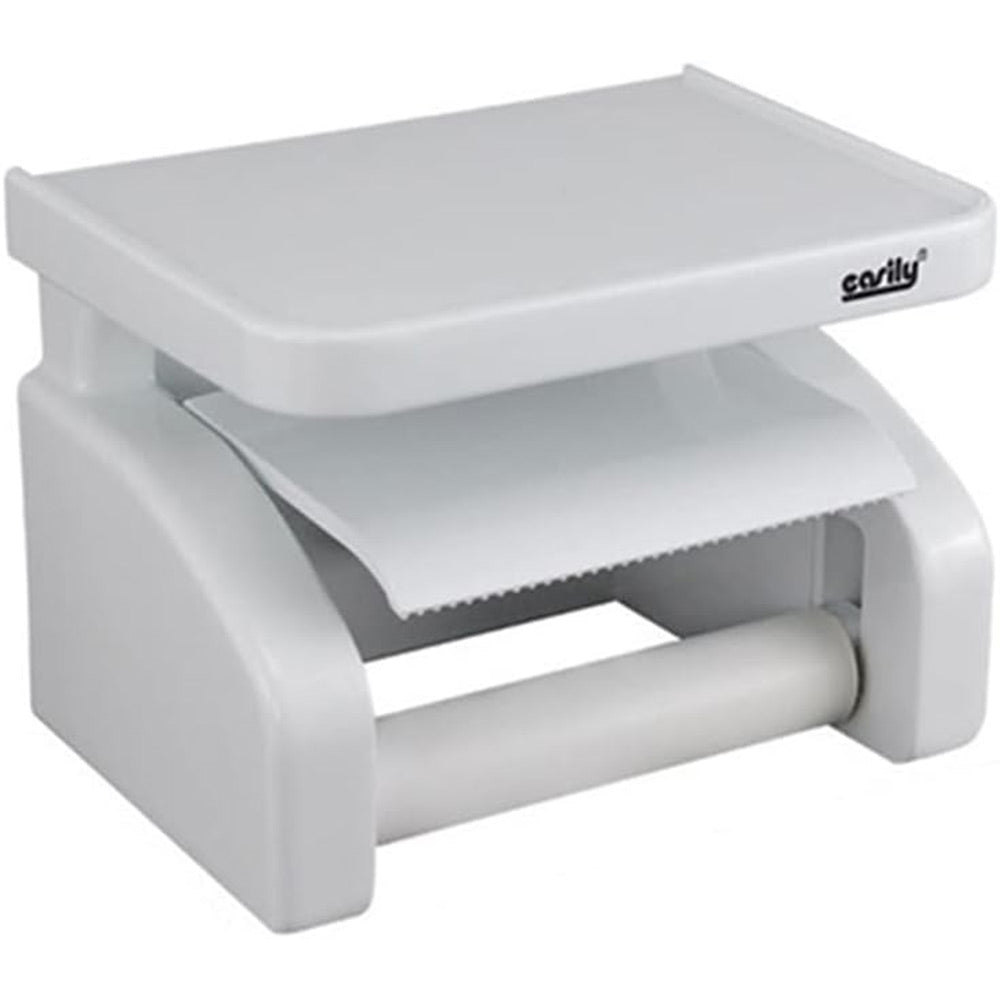 Porta rotolo per carta igienica con ripiano da parete con ventosa portarotolo con mensola da muro accessorio da bagno - enzoled