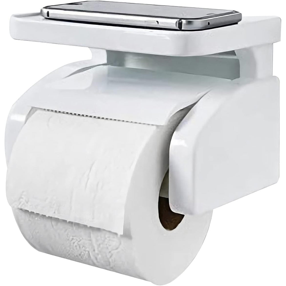 Porta rotolo per carta igienica con ripiano da parete con ventosa portarotolo con mensola da muro accessorio da bagno - enzoled