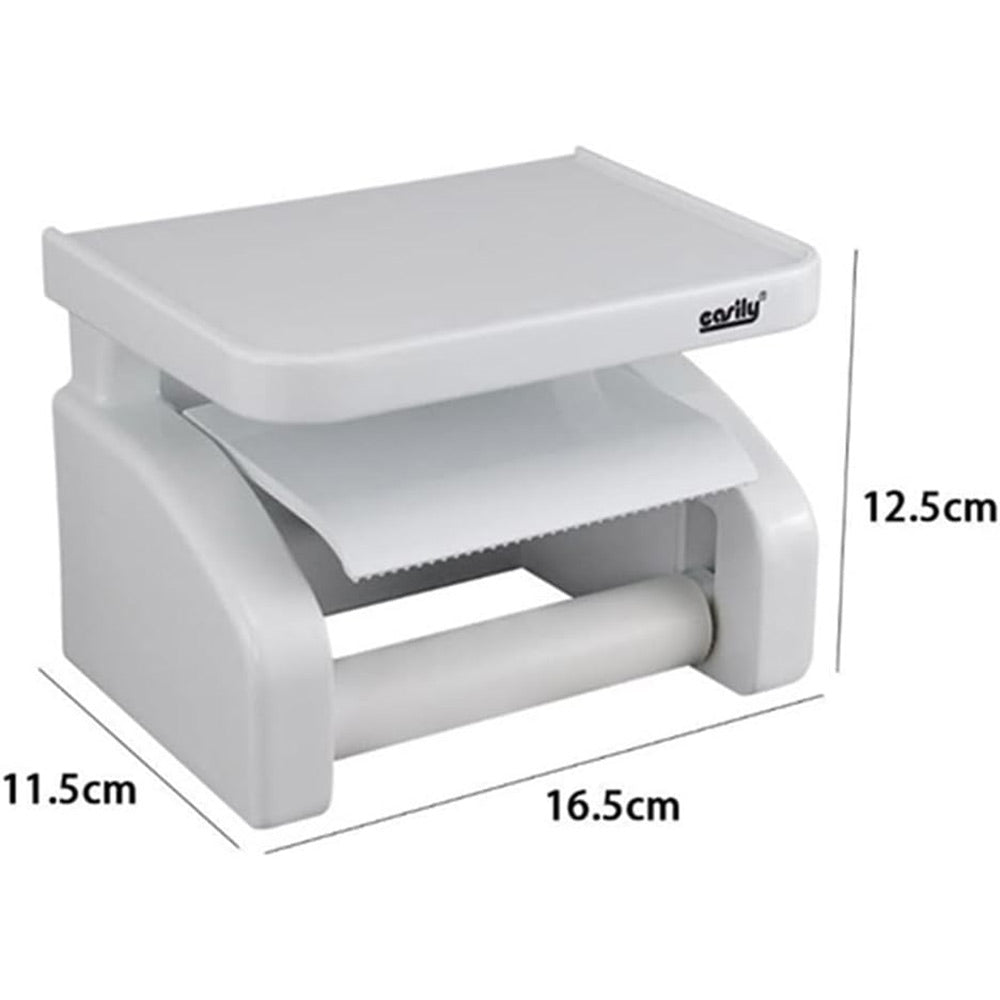Porta rotolo per carta igienica con ripiano da parete con ventosa portarotolo con mensola da muro accessorio da bagno - enzoled