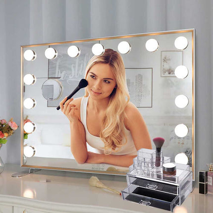 Organizer cosmetici con cassetti per trucchi e pennelli scatola trasparente 8 scomparti organizzatore portatrucchi - enzoled