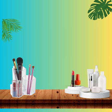 Organizer cosmetici porta trucchi creme 3 scomparti in ABS organizzatore make up - enzoled