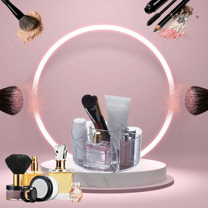 Organizer cosmetici rotondo porta trucchi creme 7 scomparti in ABS organizzatore make up - enzoled