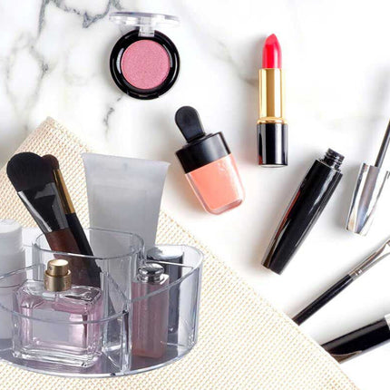 Organizer cosmetici rotondo porta trucchi creme 7 scomparti in ABS organizzatore make up - enzoled