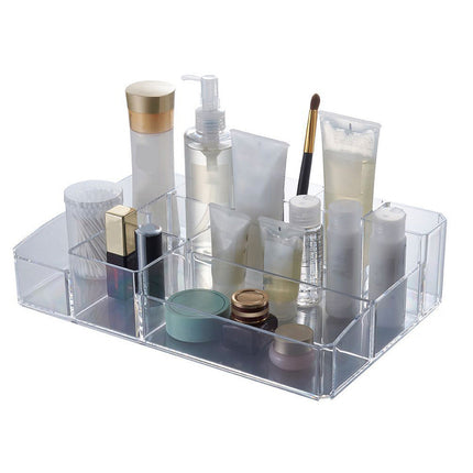 Organizer porta trucchi 10 scomparti in ABS trasparente per cosmetici  make-up portatrucco 34x22x9 cm - enzoled
