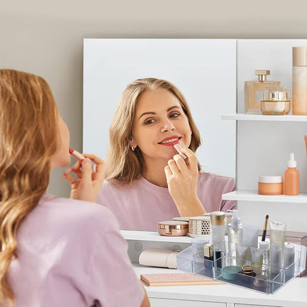 Organizer porta trucchi 10 scomparti in ABS trasparente per cosmetici  make-up portatrucco 34x22x9 cm - enzoled