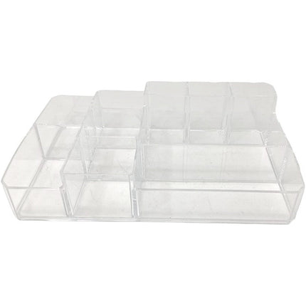 Organizer porta trucchi 10 scomparti in ABS trasparente per cosmetici  make-up portatrucco 34x22x9 cm - enzoled