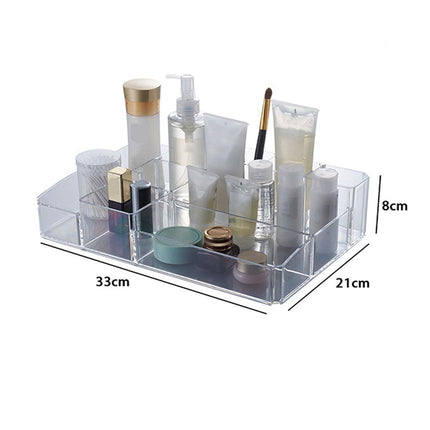 Organizer porta trucchi 10 scomparti in ABS trasparente per cosmetici  make-up portatrucco 34x22x9 cm - enzoled