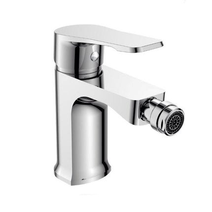 Rubinetto per bagno moderno miscelatore orientabile design quadrato per bidet in ottone cromato lucido modello Allure - enzoled