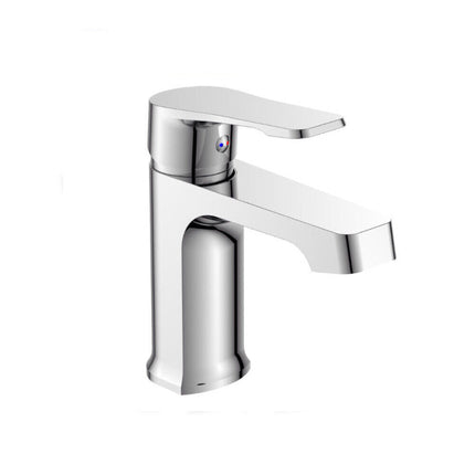 Rubinetto per bagno moderno miscelatore orientabile design quadrato per lavabo  in ottone cromato lucido modello Allure - enzoled