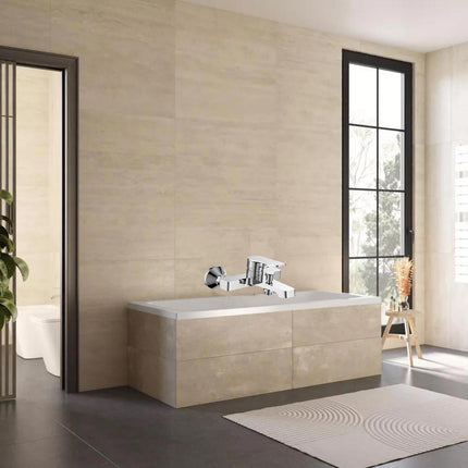Rubinetto per bagno moderno miscelatore orientabile design quadrato per  vasca in ottone cromato lucido modello Allure - enzoled