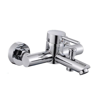 Rubinetto per bagno ultra moderno cromato lucido miscelatore per vasca da bagno modello Ray Silver - enzoled