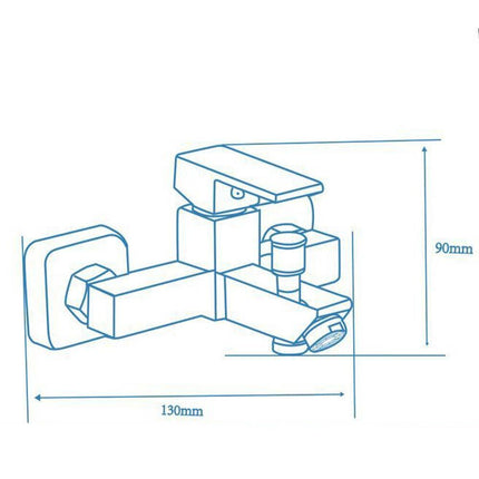 Rubinetto per bagno ultra moderno di forma quadrata miscelatore orientabile per vasca da bagno nero opaco modello Firenze - enzoled