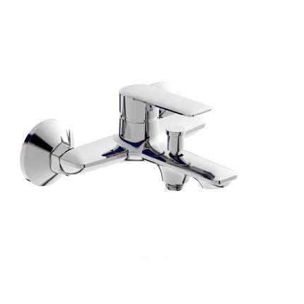 Rubinetto per bagno ultra moderno miscelatore orientabile vasca da bagno in ottone cromato lucido modello Sofi - enzoled