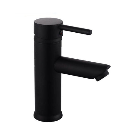 Rubinetto per bagno ultra moderno nero opaco miscelatore lavabo a canna bassa modello Ray Black - enzoled