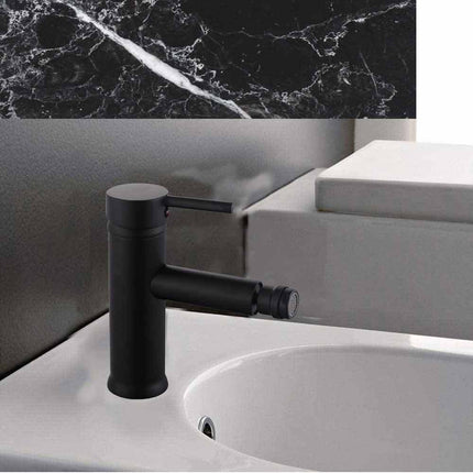 Rubinetto per bagno ultra moderno nero opaco miscelatore per bidet modello Ray Black - enzoled