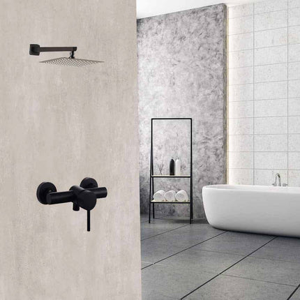 Rubinetto per bagno ultra moderno nero opaco miscelatore per box doccia modello Ray Black - enzoled