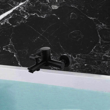 Rubinetto per bagno ultra moderno nero opaco miscelatore per vasca da bagno modello Ray Black - enzoled