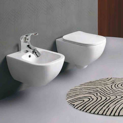 Rubinetto per bidet bagno miscelatore monocomando cromato lucido modello Bari - enzoled