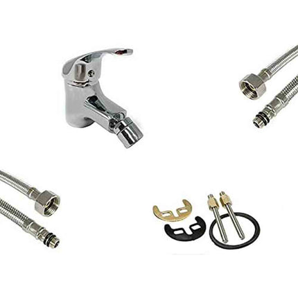 Rubinetto per bidet bagno miscelatore monocomando cromato lucido modello Bari - enzoled