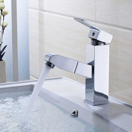 Rubinetto per lavabo da bagno con doccetta estraibile miscelatore a canna bassa getto diretto - enzoled