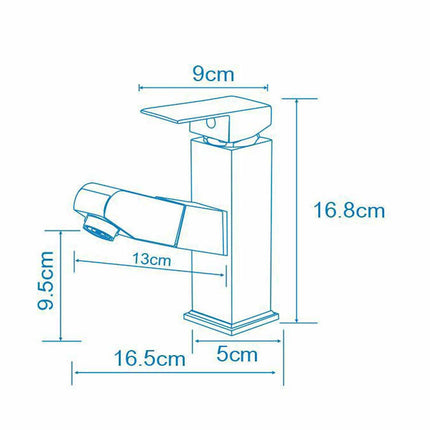 Rubinetto per lavabo da bagno con doccetta estraibile miscelatore a canna bassa getto diretto - enzoled