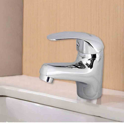 Rubinetto per lavabo da bagno miscelatore monoleva regolabile cromato lucido modello Bari - enzoled