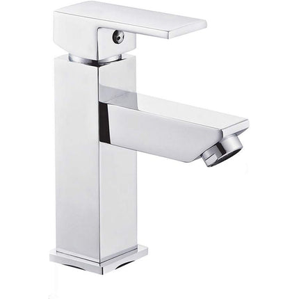 Rubinetto per lavandino miscelatore lavabo da bagno monoforo orientabile monocomando cromato lucido modello Firenze - enzoled