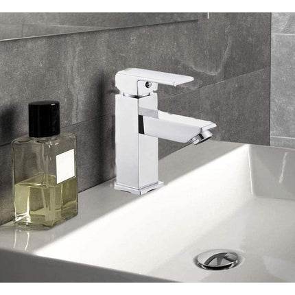 Rubinetto per lavandino miscelatore lavabo da bagno monoforo orientabile monocomando cromato lucido modello Firenze - enzoled