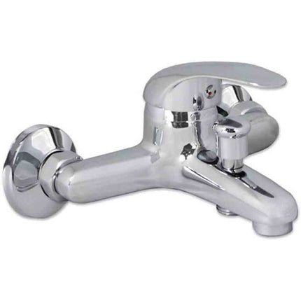 Rubinetto per vasca a parete miscelatore a muro da bagno per vasca cromato lucido modello Bari - enzoled