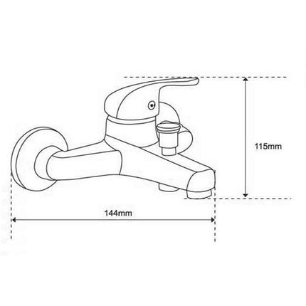 Rubinetto per vasca a parete miscelatore a muro da bagno per vasca cromato lucido modello Bari - enzoled