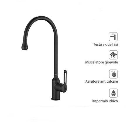 Rubinetto da cucina ultra moderno a canna alta miscelatore monocomando per lavandino - enzoled