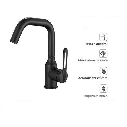 Rubinetto da cucina ultra moderno a canna bassa miscelatore monocomando per lavandino - enzoled