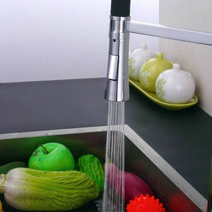 Rubinetto con doccetta in silicone a canna alta miscelatore in da cucina 2 modalità di getto acciaio nero - enzoled