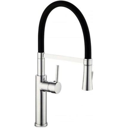 Rubinetto in acciaio con doccetta a canna in silicone alta miscelatore in da cucina 2 modalità di getto - enzoled