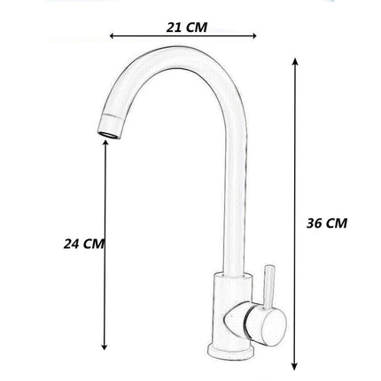 Rubinetto per lavello da cucina a canna alta bianco miscelatore per lavandino orientabile - enzoled