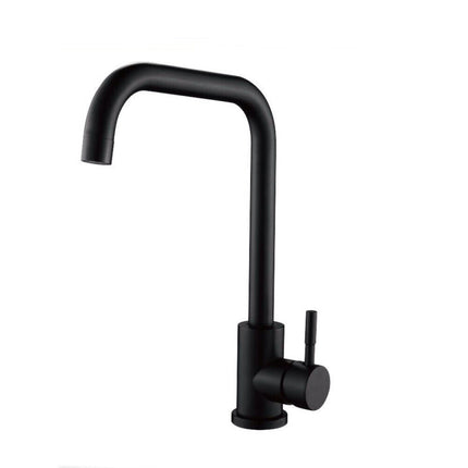 Rubinetto per lavello da cucina a canna alta quadrata miscelatore per lavandino orientabile nero - enzoled