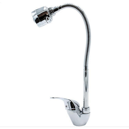 Rubinetto a canna flessibile pieghevole da lavello per cucina miscelatore orientabile 360° di rotazione con doccetta a doppio getto in ottone cromato - enzoled