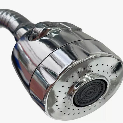 Rubinetto a canna flessibile pieghevole da lavello per cucina miscelatore orientabile 360° di rotazione con doccetta a doppio getto in ottone cromato - enzoled