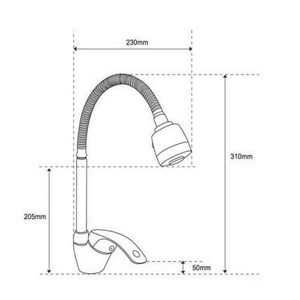 Rubinetto a canna flessibile pieghevole da lavello per cucina miscelatore orientabile 360° di rotazione con doccetta a doppio getto in ottone cromato - enzoled