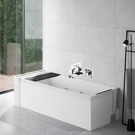 Rubinetto per vasca moderno miscelatore orientabile da bagno in ottone cromato lucido modello Firenze - enzoled