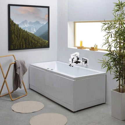 Rubinetto per vasca moderno miscelatore orientabile da bagno in ottone cromato lucido modello Firenze - enzoled