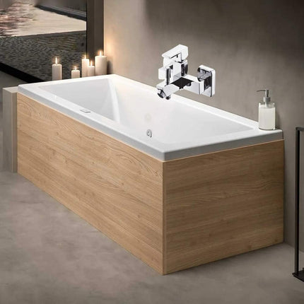 Rubinetto per vasca moderno miscelatore orientabile da bagno in ottone cromato lucido modello Firenze - enzoled