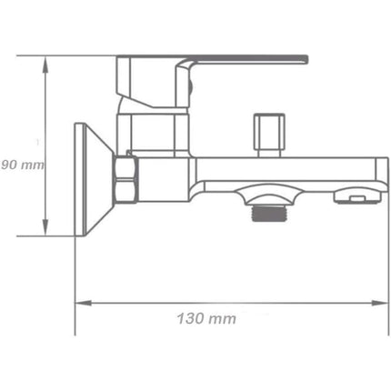 Rubinetto per vasca moderno miscelatore orientabile da bagno in ottone cromato lucido modello Firenze - enzoled
