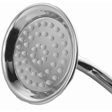 Soffione doccia stile retrò in abs cromato lucido con attacco 1/2 pollici telefono doccia vasca con manico bianco - enzoled