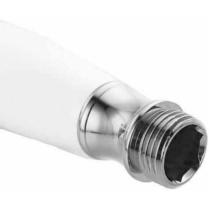 Soffione doccia stile retrò in abs cromato lucido con attacco 1/2 pollici telefono doccia vasca con manico bianco - enzoled