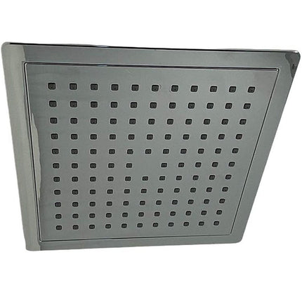 Soffione per doccia da bagno quadrato 20x20 cm effetto pioggia cromato in ABS attacco universale 1/2 - enzoled