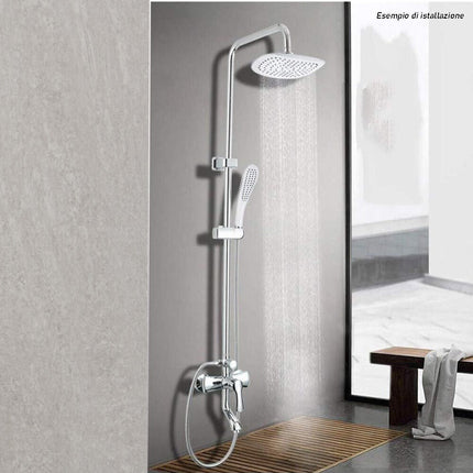 Soffione per doccia da bagno quadrato multigetto effetto pioggia con filtro anticalcare ad alta pressione bianco - enzoled