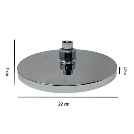 Soffione per doccia da bagno rotondo 22 cm in abs doccetta con filtro anticalcare alta pressione cromato - enzoled