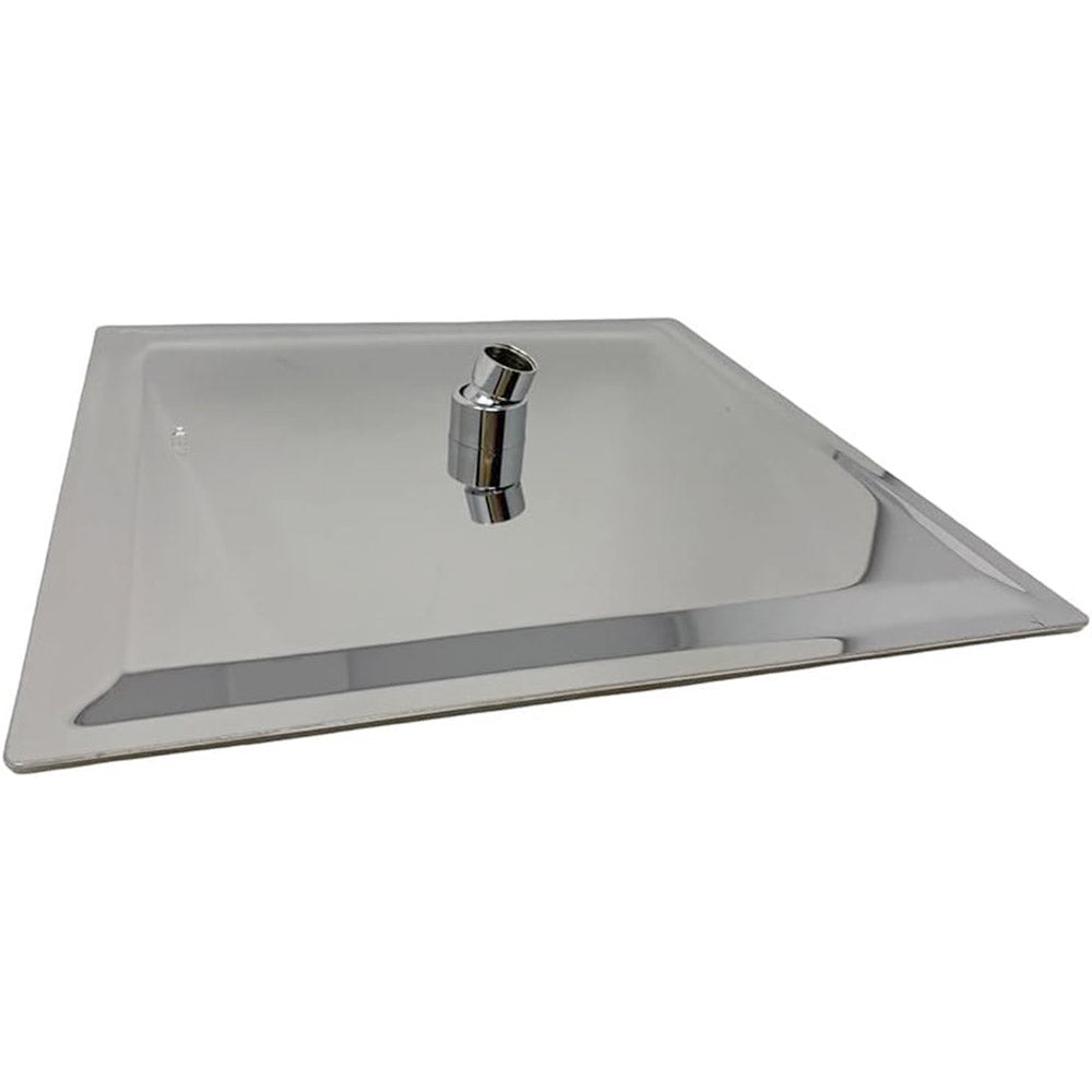 Soffione per doccia da bagno slim quadrato 30x30 cm effetto pioggia cromato attacco universale 1/2
