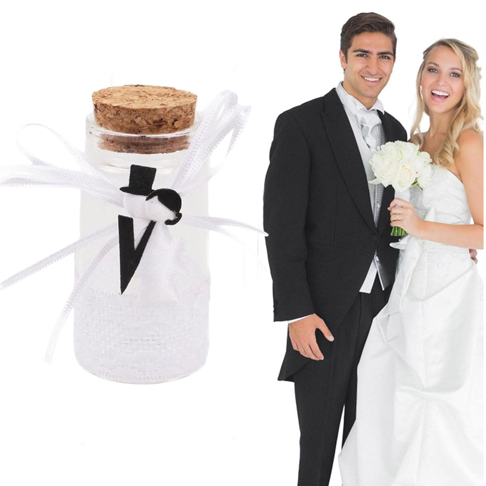 Set 12 Barattolo portaconfetti con Tappo in Sughero per Matrimonio sposi bomboniera segnaposti confettatain Vetro - enzoled